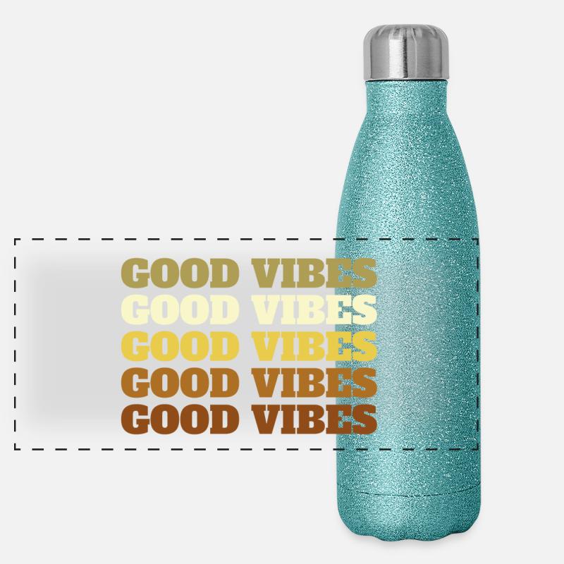 Bonnes vibrations Gourde isotherme panoramique pailletée 500 ml