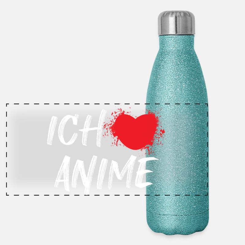 Heart Anime Statement Cartoon Comic Pop Culture Panoramic Glitter Thermal Bottle 500 ml