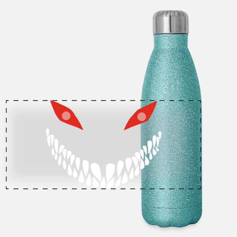 Fleischfressender Lächeln Panorama Glitzer Isolierflasche 500 ml