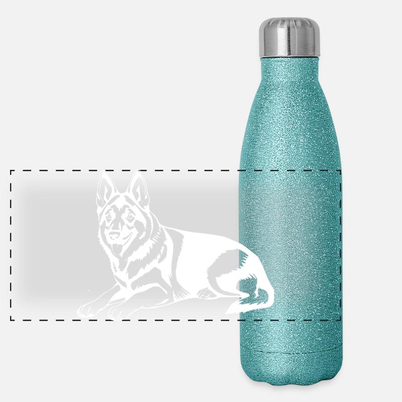 Chien de berger Gourde isotherme panoramique pailletée 500 ml