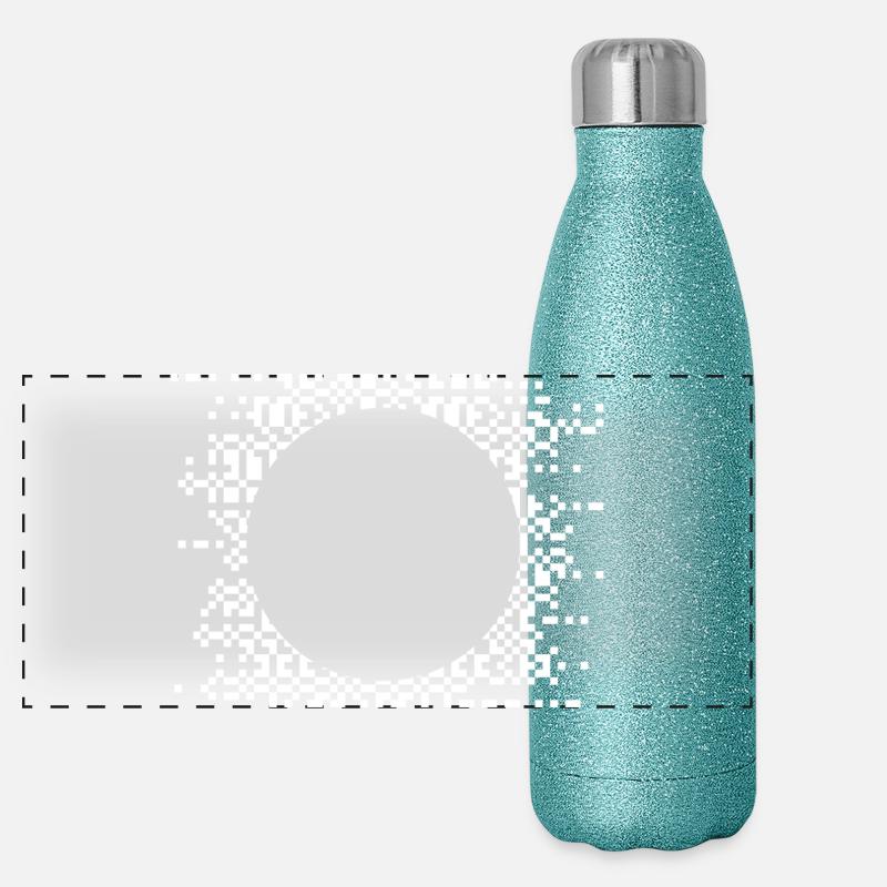 Pixel Circle Abstract Nebula Panoramic Glitter Thermal Bottle 500 ml