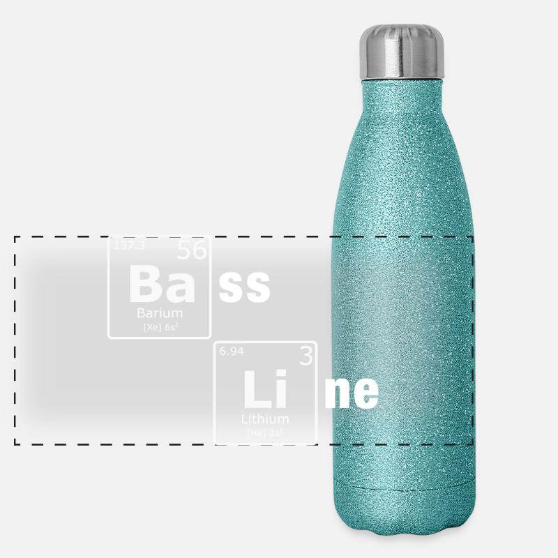 Ligne de basse PSE Éléments du tableau périodique Nerd Gourde isotherme panoramique pailletée 500 ml