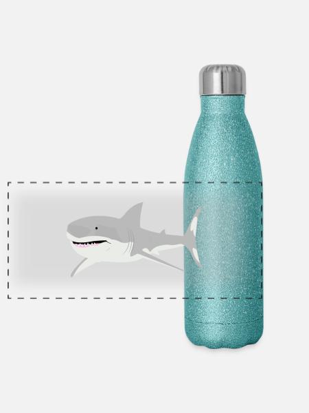 hai - Panorama Glitzer Isolierflasche 500 ml - Blau Glitzer - Vorne
