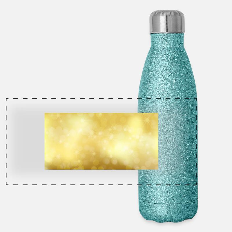Or fond d'étoile Gourde isotherme panoramique pailletée 500 ml
