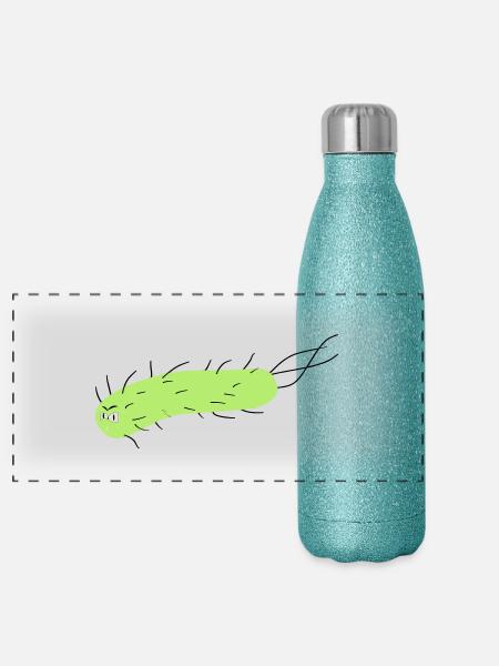Bazille - Panorama Glitzer Isolierflasche 500 ml - Blau Glitzer - Vorne