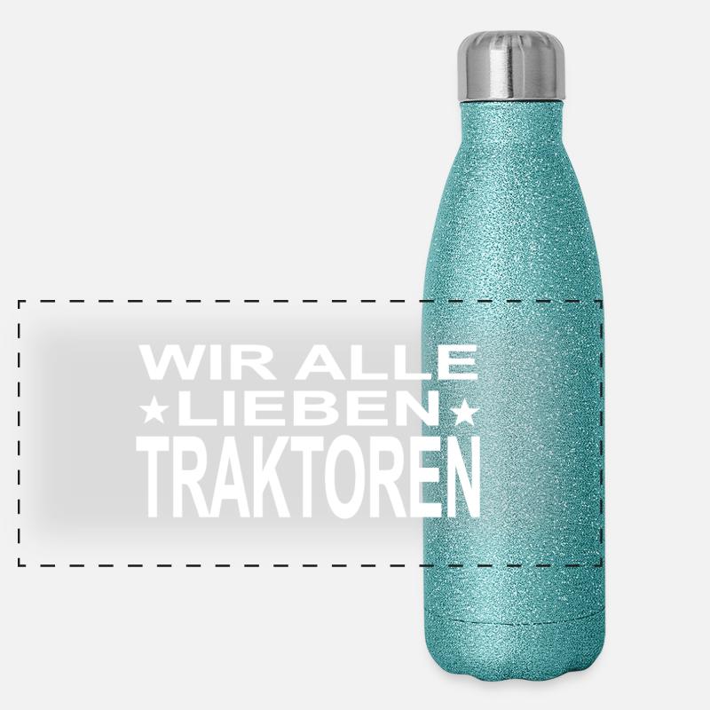 Traktor Panorama Glitzer Isolierflasche 500 ml