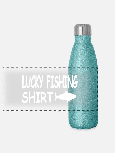Angling - Panoramic Glitter Thermal Bottle 500 ml - blue glitter - Front