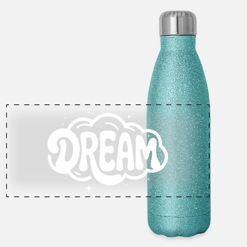 Dream - Logo cool et rêveur Gourde isotherme panoramique pailletée 500 ml