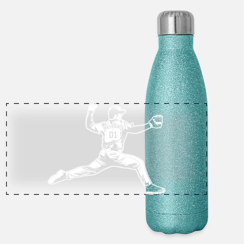 Lanceur de baseball Gourde isotherme panoramique pailletée 500 ml