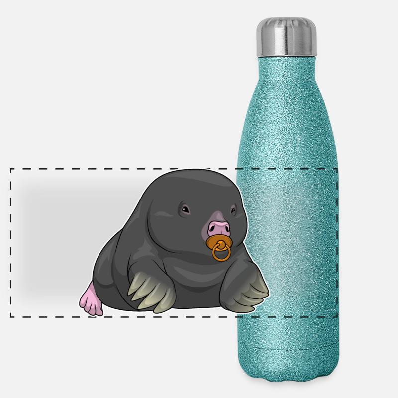 Sucette taupe Gourde isotherme panoramique pailletée 500 ml