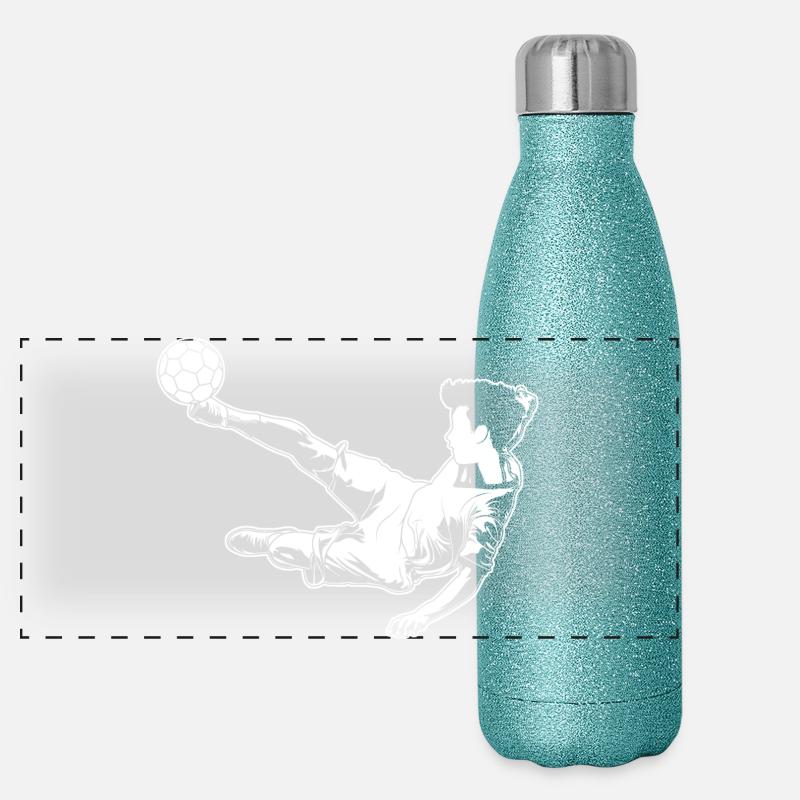 Fußballer Junge Panorama Glitzer Isolierflasche 500 ml