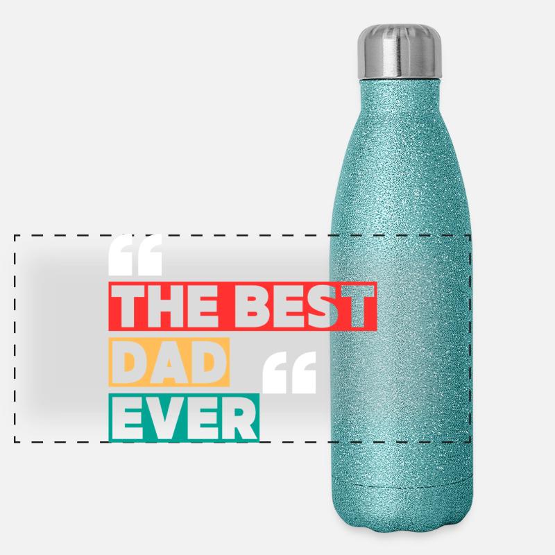 Der beste Vater Panorama Glitzer Isolierflasche 500 ml
