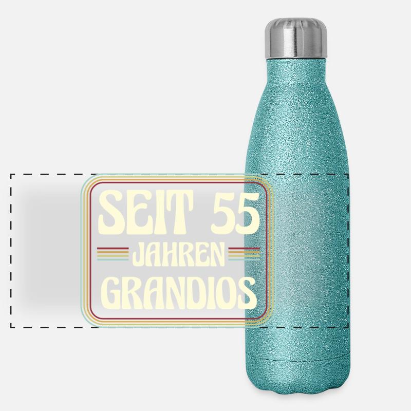 55 ans Anniversaire 55 Gourde isotherme panoramique pailletée 500 ml