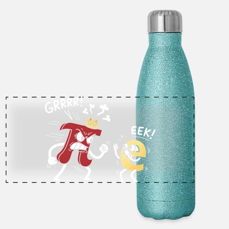 Mathematik Konstanten Pi bedroht e Comic Panorama Glitzer Isolierflasche 500 ml