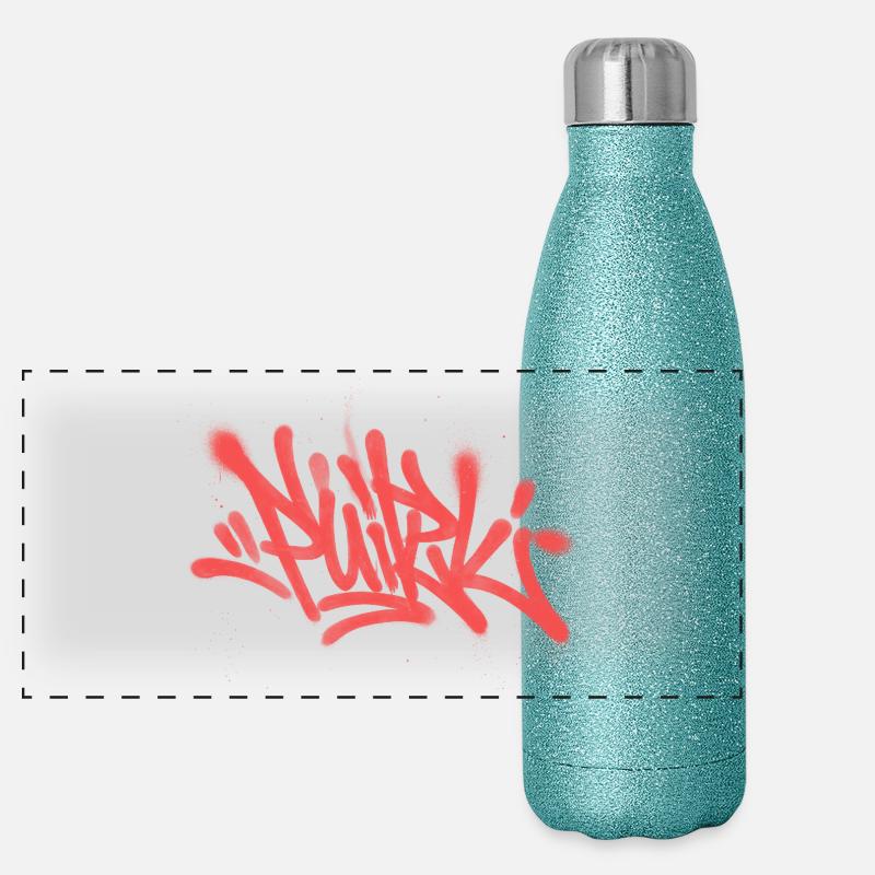 Graffiti Spray Abstract Roter Tag Panorama Glitzer Isolierflasche 500 ml