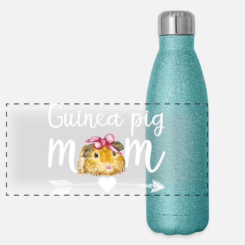 Chemise adorable de cochon d’Inde Maman Gourde isotherme panoramique pailletée 500 ml