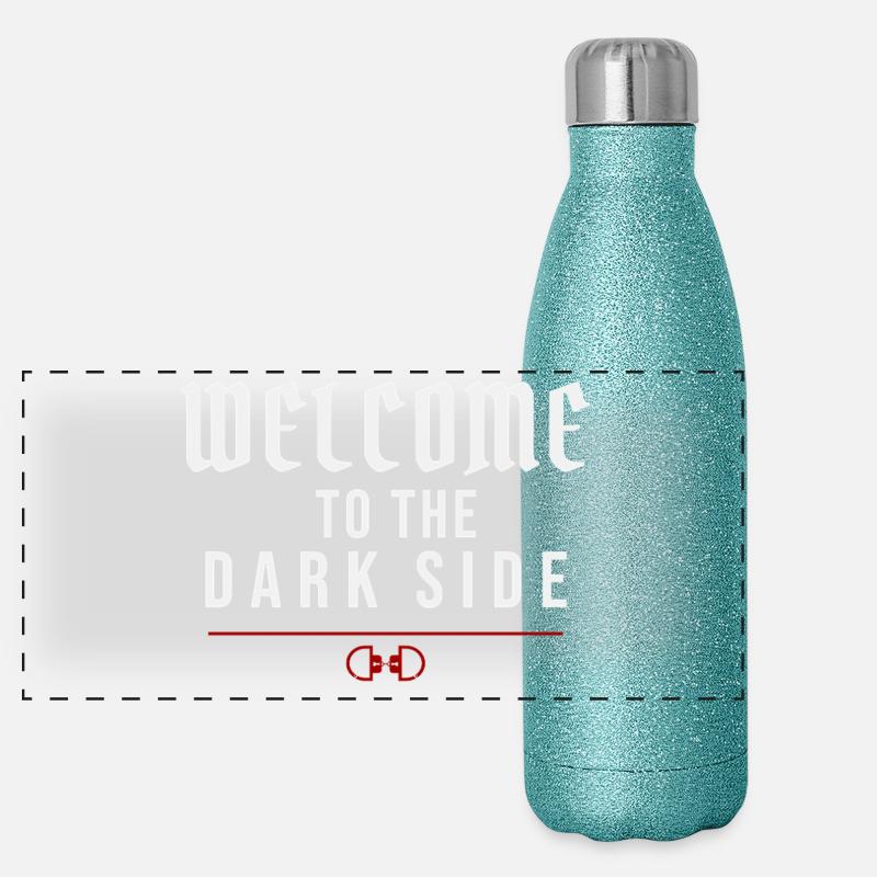 Willkommen auf der dunklen Seite – Dunkle Versuchung Panorama Glitzer Isolierflasche 500 ml