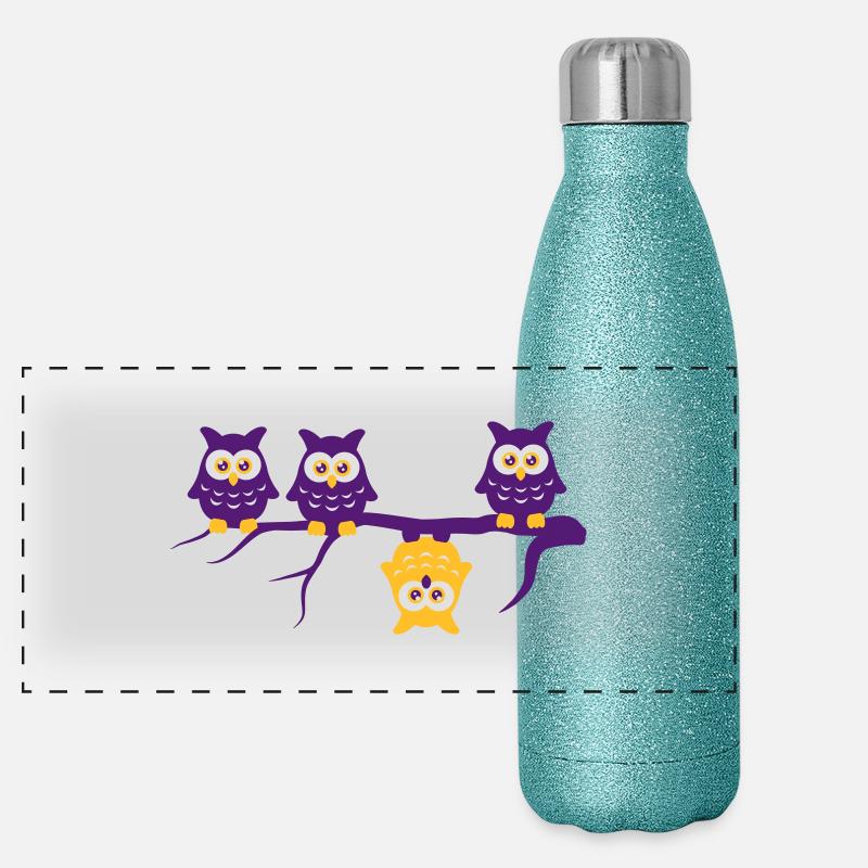 Être différents 4 hiboux Adebayo diffèrent Gourde isotherme panoramique pailletée 500 ml