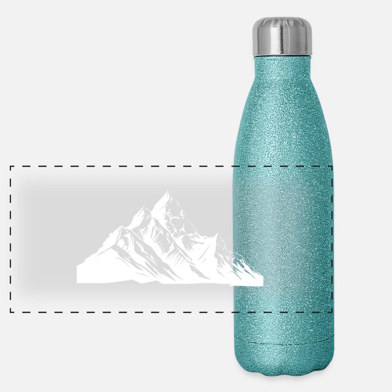 Berge Gipfel Panorama Glitzer Isolierflasche 500 ml