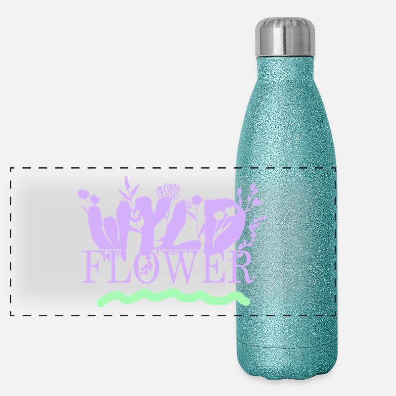 Wyld Flower – Boho Vibes Panorama Glitzer Isolierflasche 500 ml