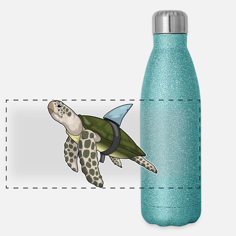 Turtle Shark Fin Panoramic Glitter Thermal Bottle 500 ml