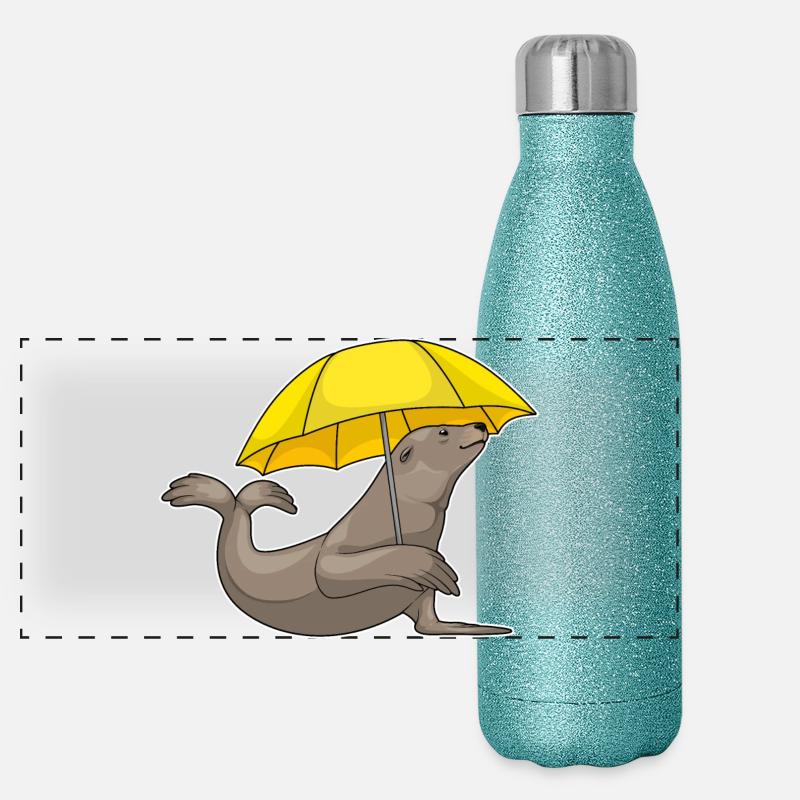 Seal Rain Umbrella Panoramic Glitter Thermal Bottle 500 ml