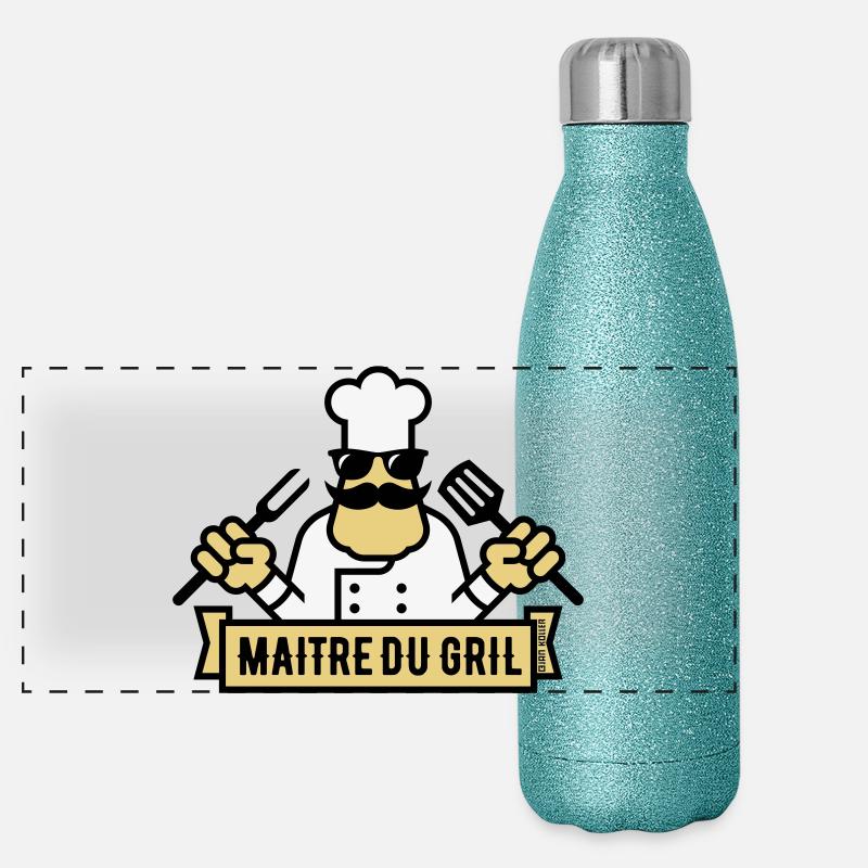 Maître Du Gril (Griller / Barbecue / BBQ / 3C) Gourde isotherme panoramique pailletée 500 ml