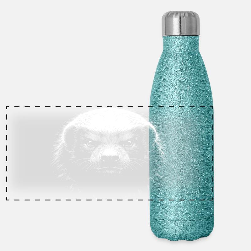 Honigdachs Panorama Glitzer Isolierflasche 500 ml
