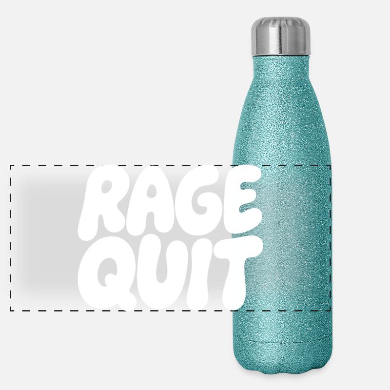 Rage Quit Bubble Schrift Panorama Glitzer Isolierflasche 500 ml