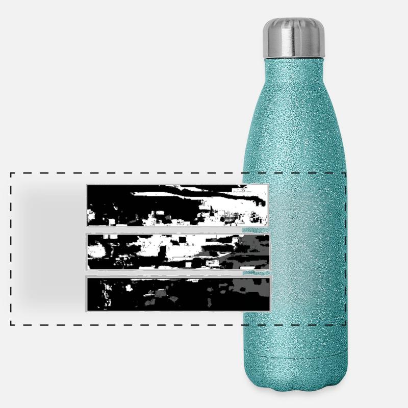 abstract landscape - Panoramic Glitter Thermal Bottle 500 ml - blue glitter