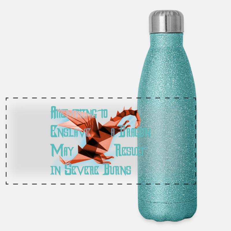 Freundlicher Drache Panorama Glitzer Isolierflasche 500 ml