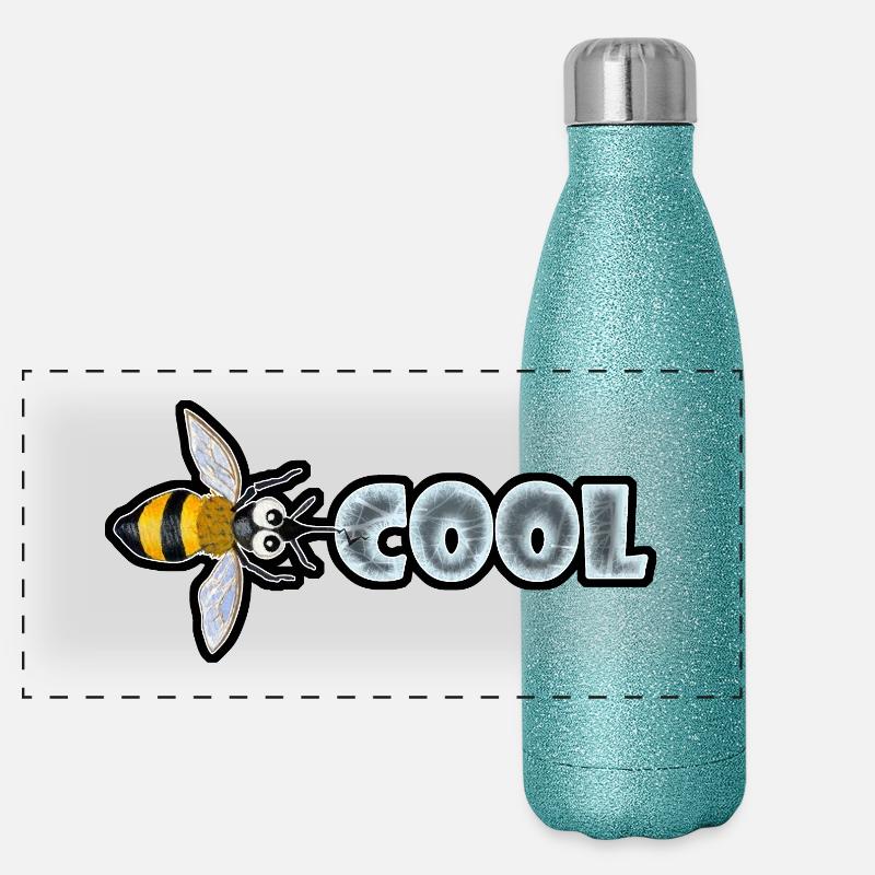 BEE COOL (horizontal) Panorama Glitzer Isolierflasche 500 ml