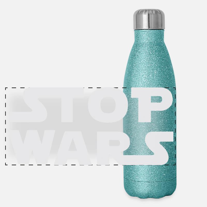 Arrêtez les guerres Gourde isotherme panoramique pailletée 500 ml