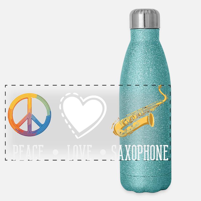 Saxophone Panoramic Glitter Thermal Bottle 500 ml