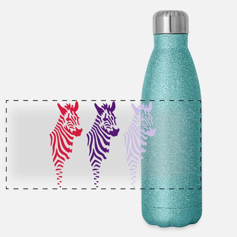 three zebras (b) Gourde isotherme panoramique pailletée 500 ml