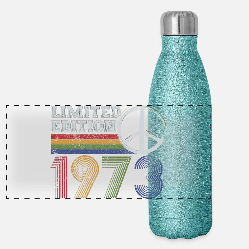 Edition Limitée Peace 1973 Rétro Gourde isotherme panoramique pailletée 500 ml