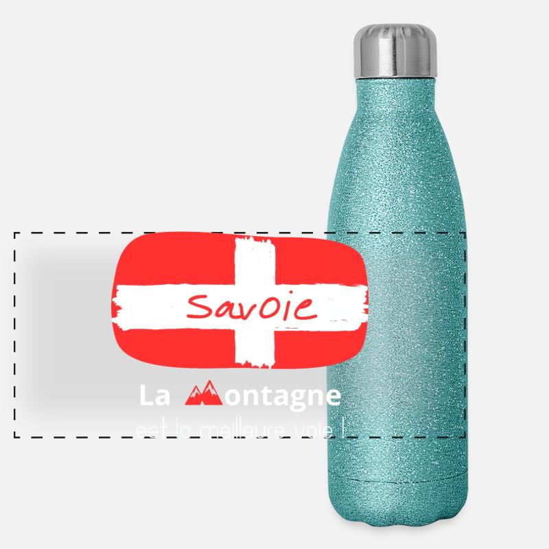 Drapeau de Savoie Gourde isotherme panoramique pailletée 500 ml