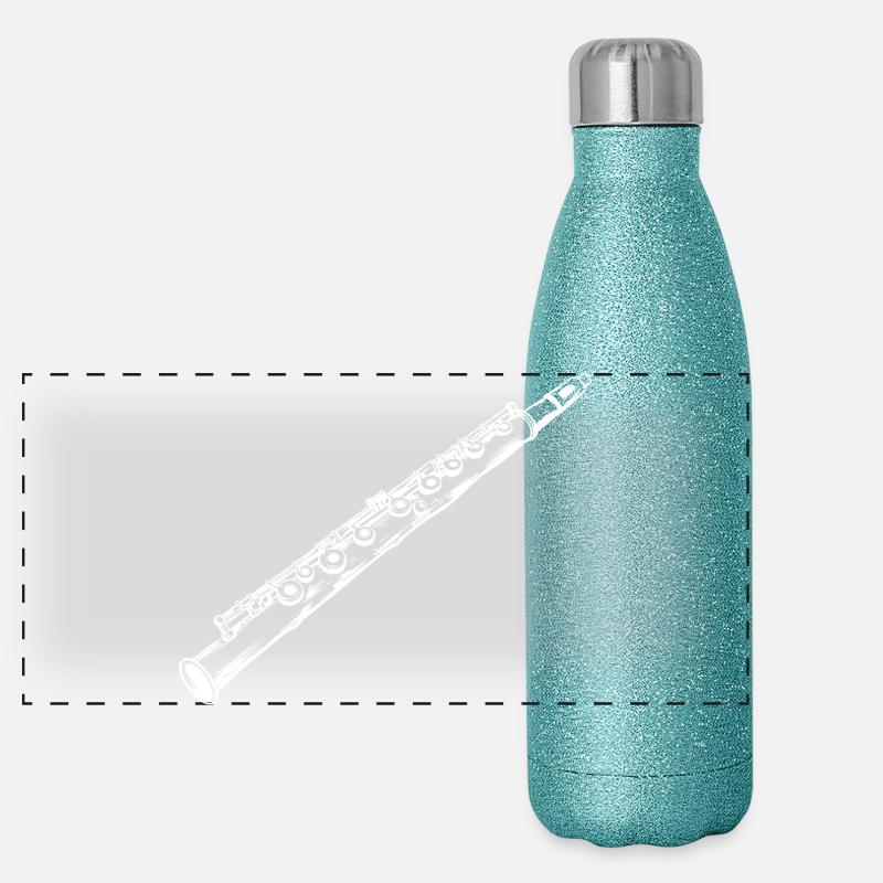 Dessin de flûte traversière Gourde isotherme panoramique pailletée 500 ml