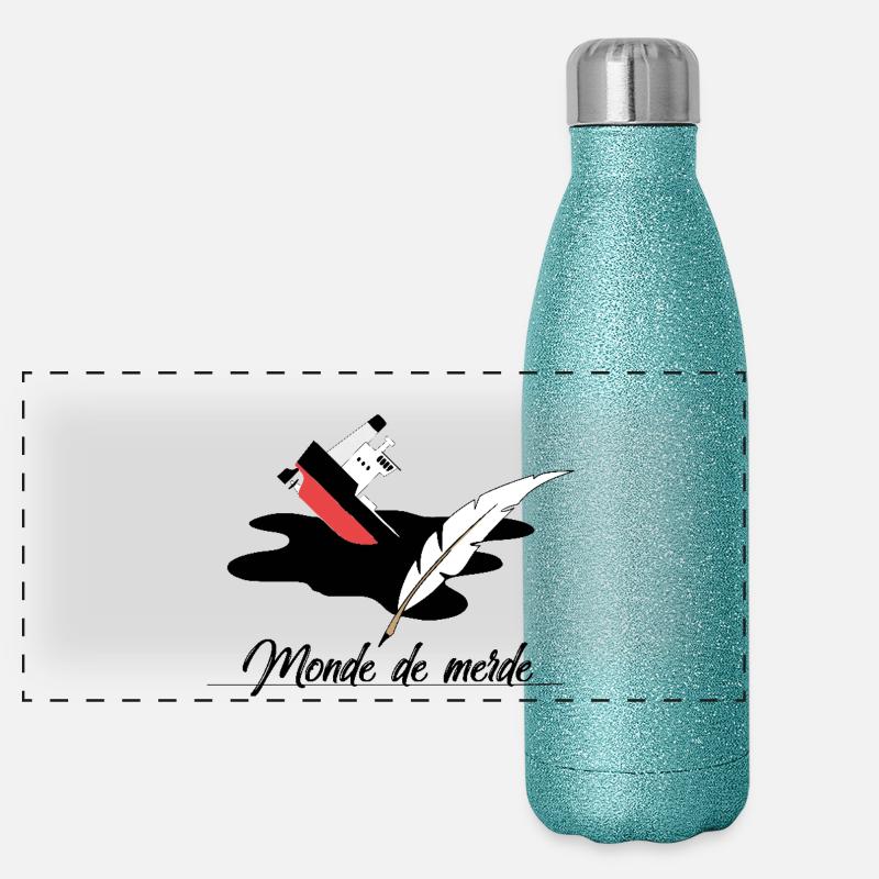 Monde de merde Gourde isotherme panoramique pailletée 500 ml