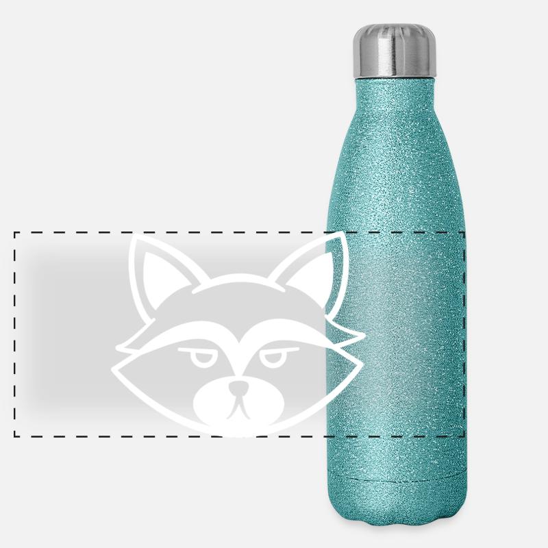 Grummeliger Waschbär Gesicht Schwarzweiß Gourde isotherme panoramique pailletée 500 ml