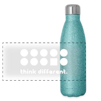 Think different - Panorama Glitzer Isolierflasche 500 ml - Blau Glitzer - Vorne