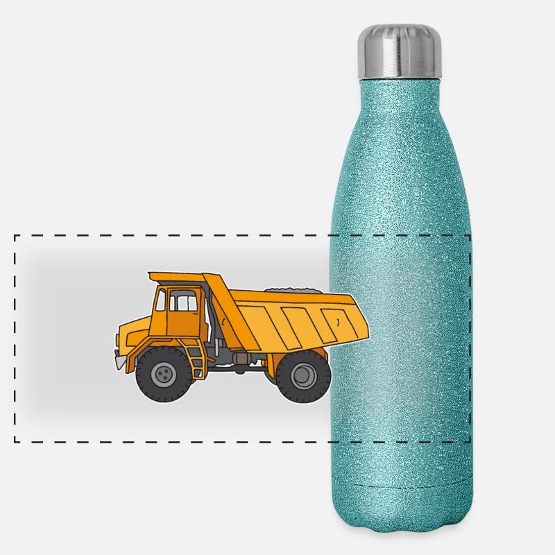 camion à benne basculante ou semi-remorque Gourde isotherme panoramique pailletée 500 ml