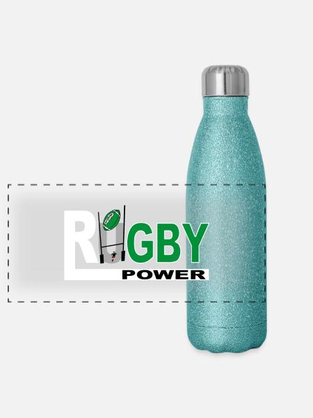 Baskische rugby sport - Panorama Glitzer Isolierflasche 500 ml - Blau Glitzer - Vorne