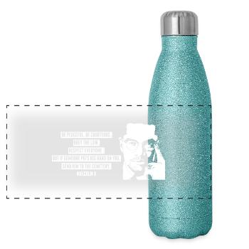 Malcolm X - Panoramic Glitter Thermal Bottle 500 ml - blue glitter - Front