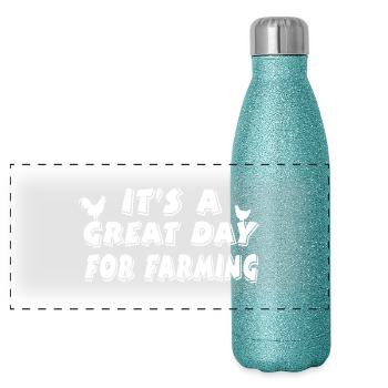Ferme - Gourde isotherme panoramique pailletée 500 ml - paillettes bleues - Devant