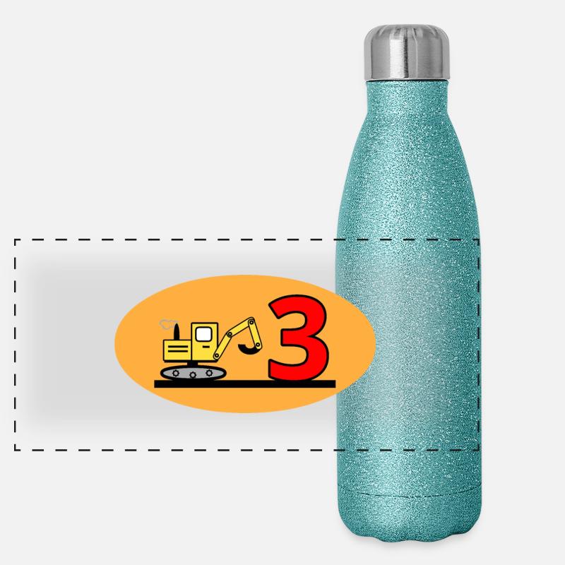 Bagger Panorama Glitzer Isolierflasche 500 ml