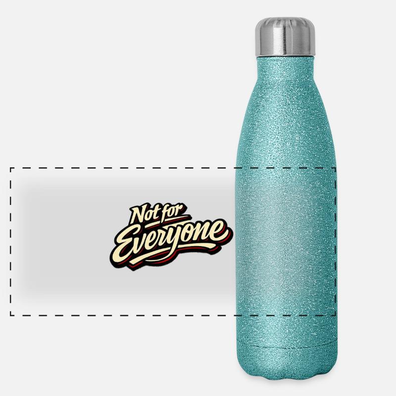 Not for Everyone Retro Script Tee - Panoramic Glitter Thermal Bottle 500 ml - blue glitter