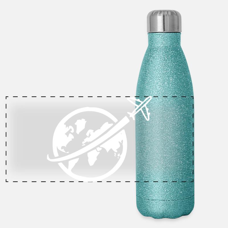 Avion avec globe-globe Gourde isotherme panoramique pailletée 500 ml