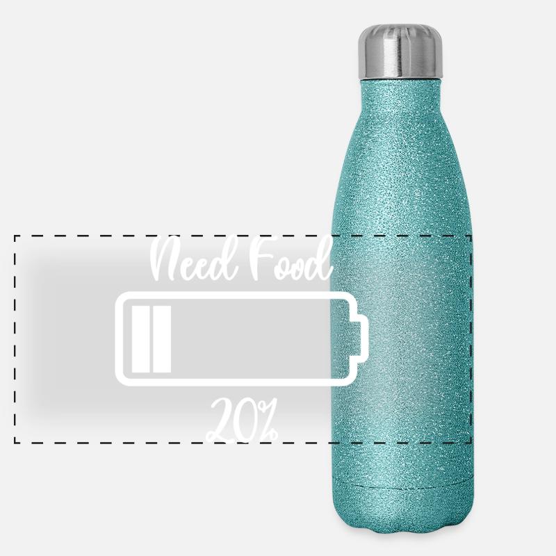 Need Fuel Low Battery Tee Panorama Glitzer Isolierflasche 500 ml