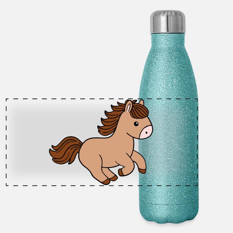 Pferd Panorama Glitzer Isolierflasche 500 ml